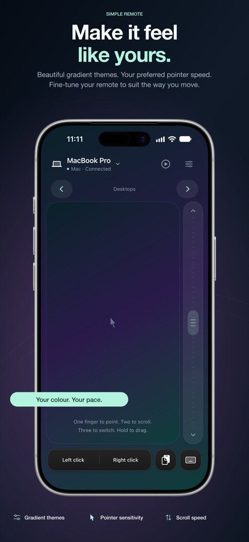 Gradient themes and pointer speed settings